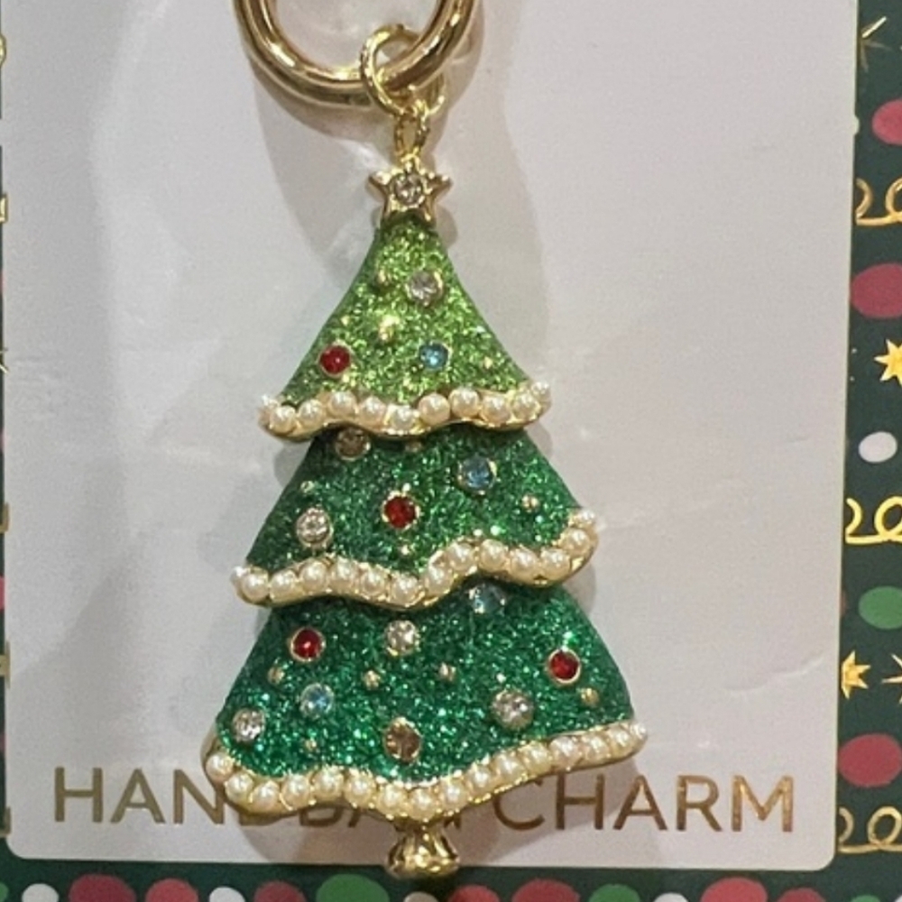 TRUE TO Form Festive Green Christmas Tree Keychain Bag Charm